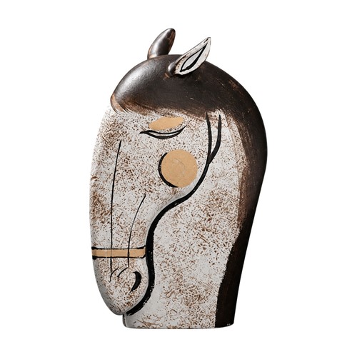 Stehende pferdekopf skulptur - stehende, pferdekopf-skulptur
