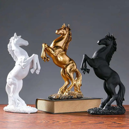 Pferde statue weiße schwarze - pferde,